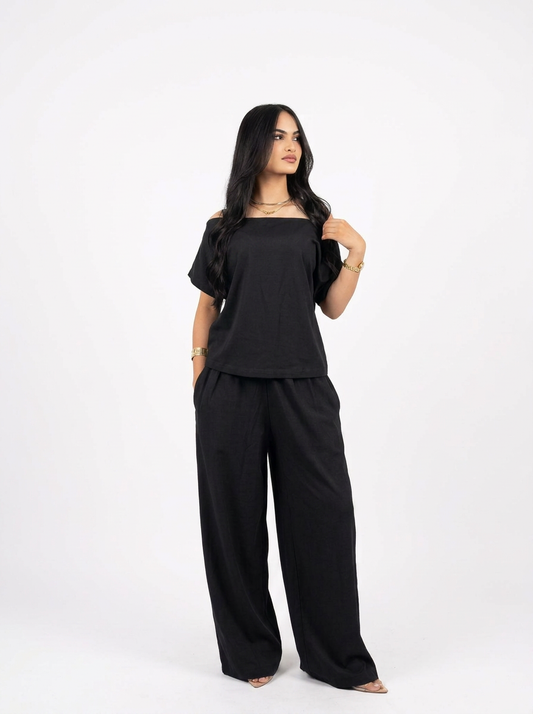 Off Shoulder Set Black