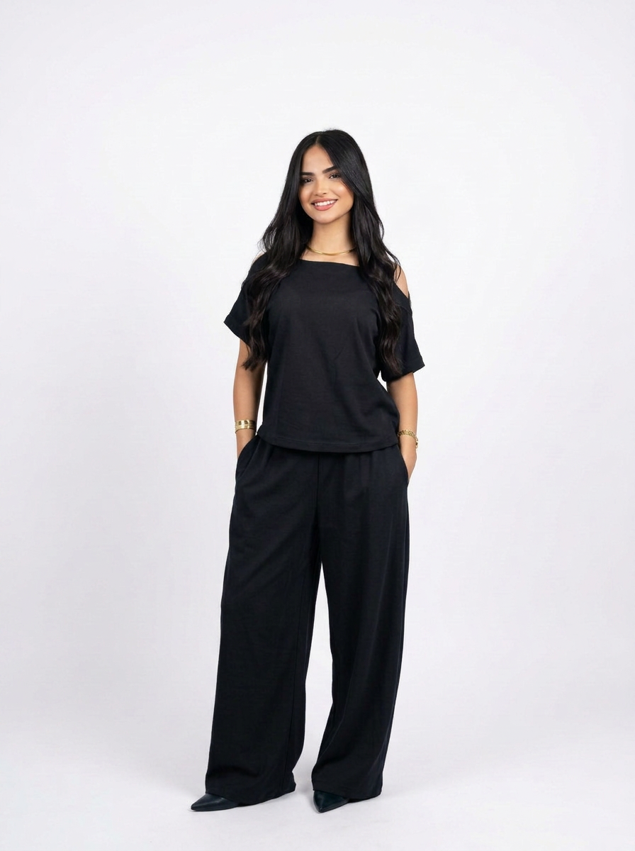 Off Shoulder Set Black