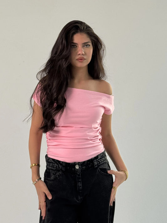 Likra Offshoulder Top Pink