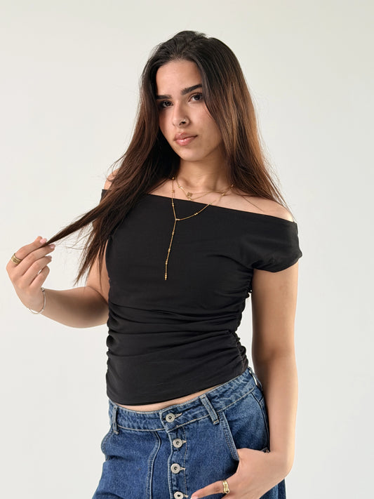 Likra Offshoulder Top Black