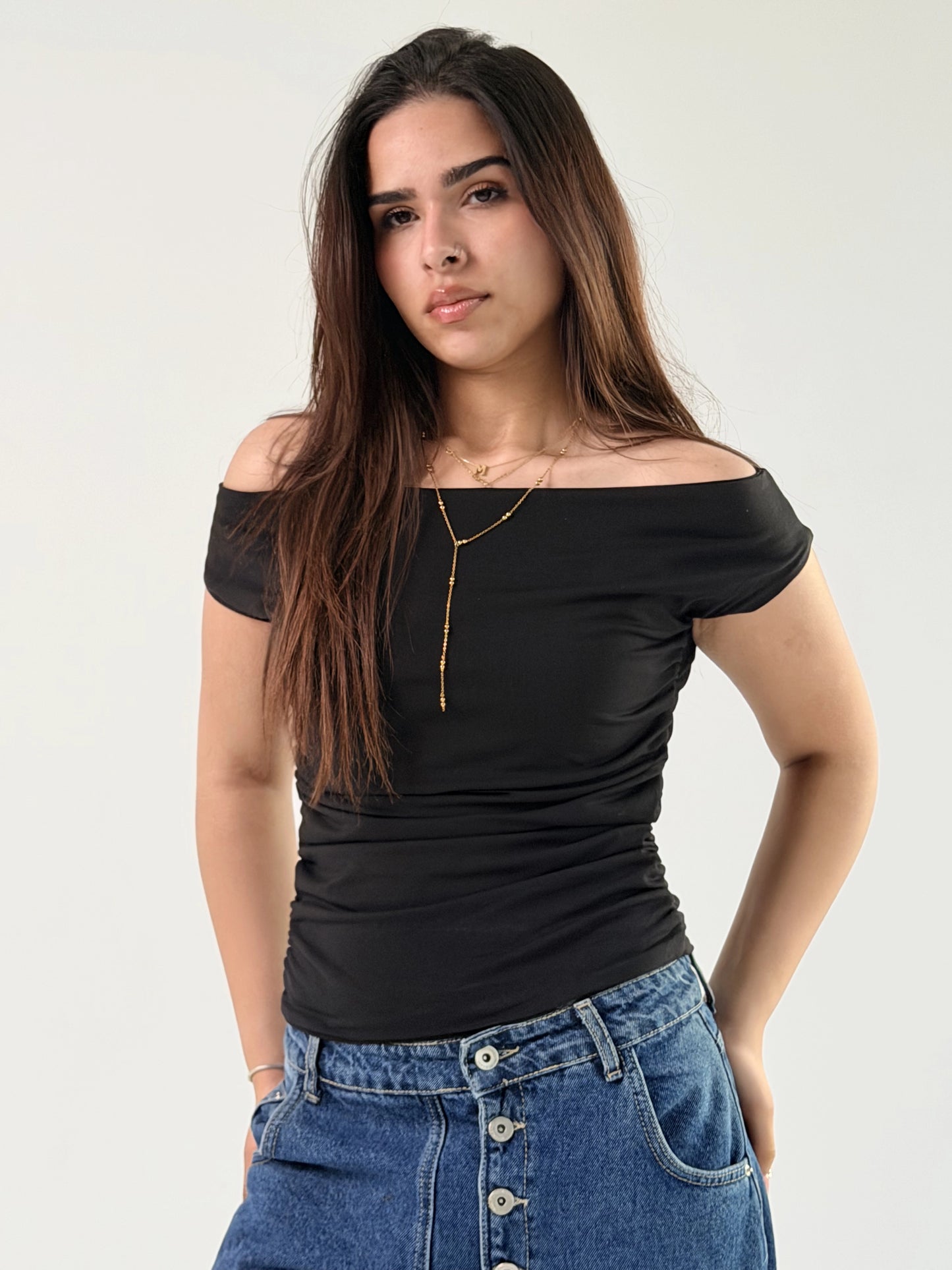 Likra Offshoulder Top Black