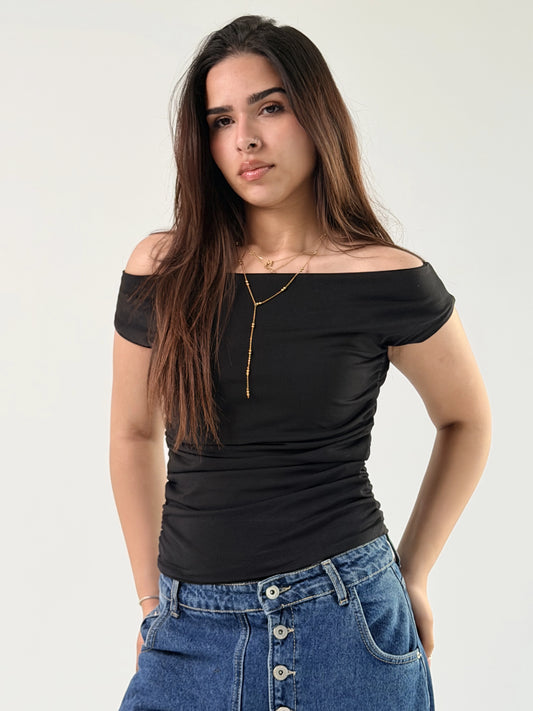 Likra Offshoulder Top Black