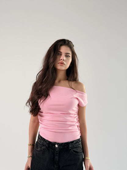 Likra Offshoulder Top Pink