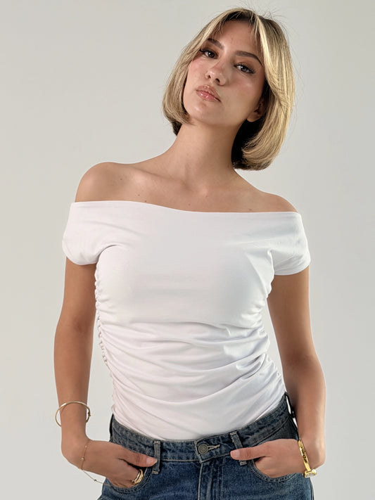 Likra Offshoulder Top White