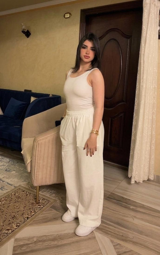 White Vee-Pants