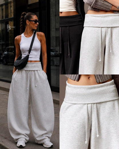 Luna Foldover Cotton Pants