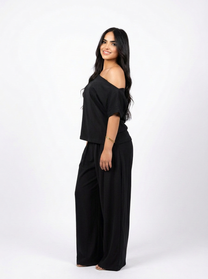 Off Shoulder Set Black
