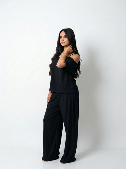 Off Shoulder Set Black