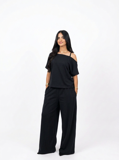 Off Shoulder Set Black