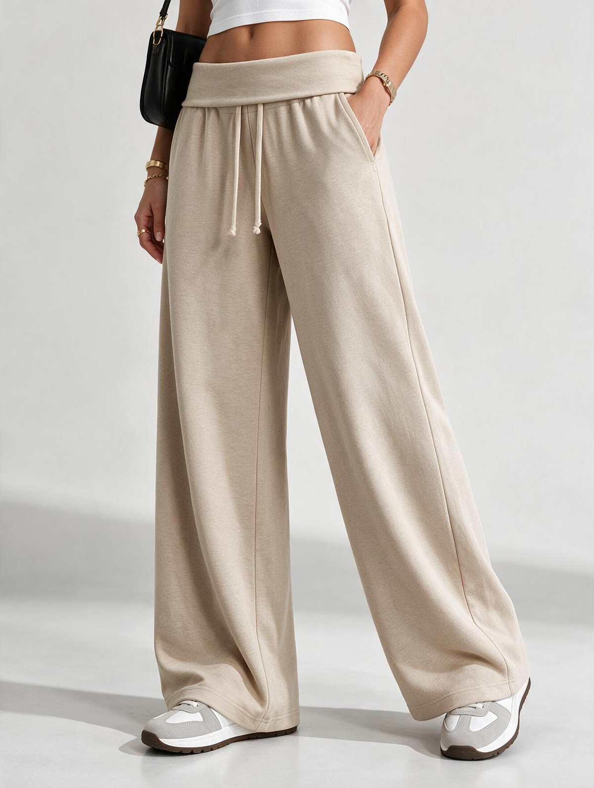 Luna Foldover Cotton Pants