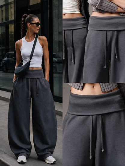 Luna Foldover Cotton Pants
