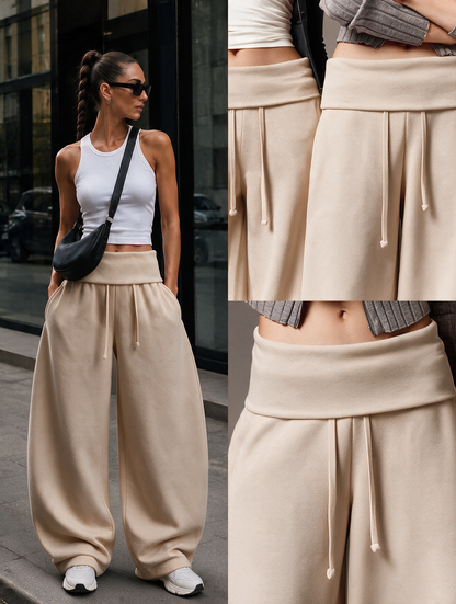 Luna Foldover Cotton Pants