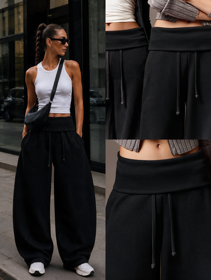 Luna Foldover Cotton Pants