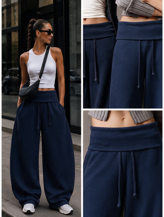 Luna Foldover Cotton Pants