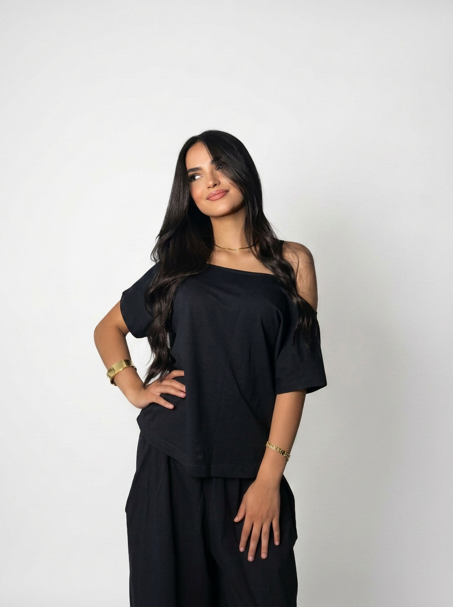 Off Shoulder Set Black