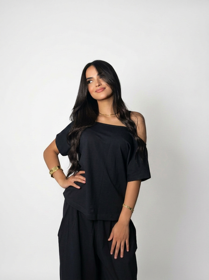 Off Shoulder Set Black