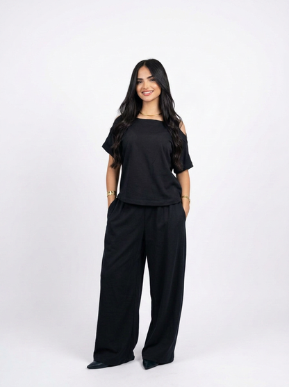 Off Shoulder Set Black