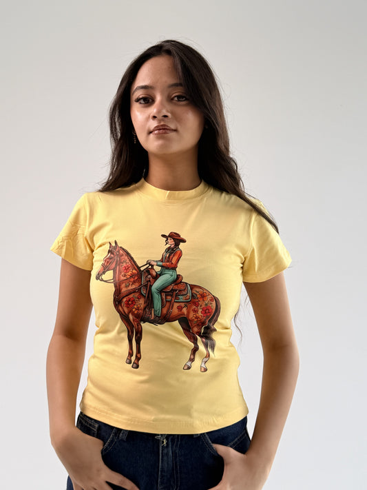 Horse Baby Tee Yellow