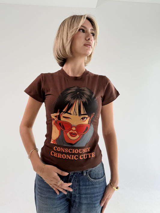Chronic Cute Baby Tee Brown