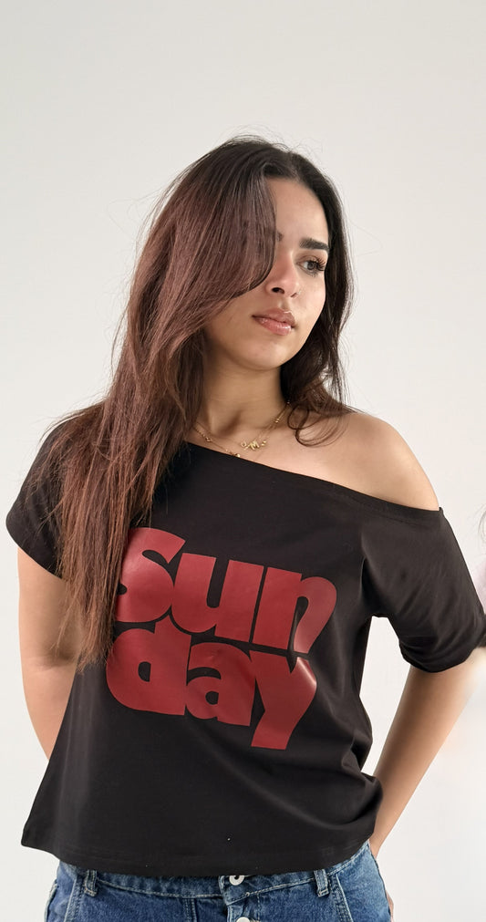 Days Off Shoulder Top Black